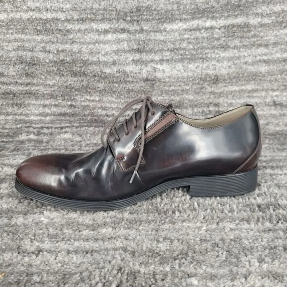 Clarks England Tor Men‎ 10 Brown Leather Lace Up Dress Shoes Oxford Derby Casual